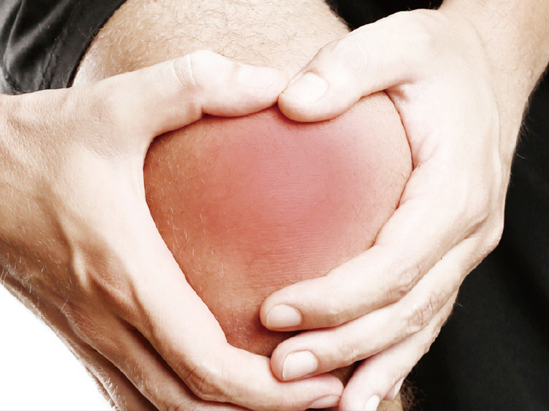 Hands-free laser and shockwave therapy directed at the knee conditions.