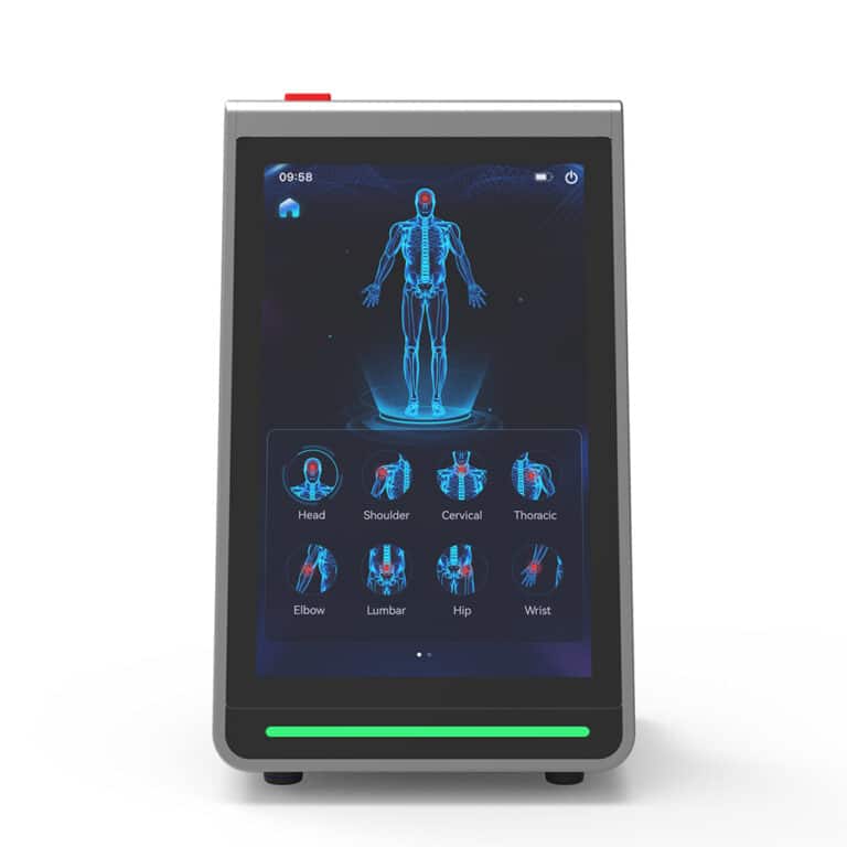 Portable Class IV laser with hands-free compatibility for deep tissue therapy.