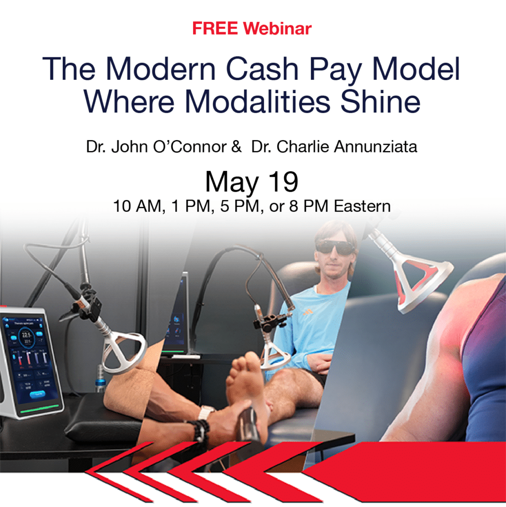 Free webinar The Modern Cash Pay Model Where Modalities Shine presented by Dr John O’Connor and Dr Charlie Annunziata on May 19 2026 with sessions at 10 AM 1 PM 5 PM and 8 PM Eastern